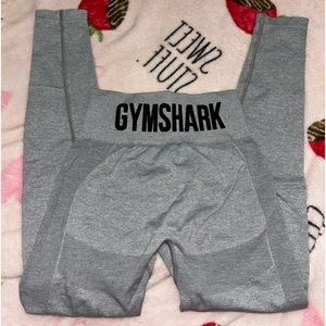 Gymshark high waisted flex leggings grey with black logo